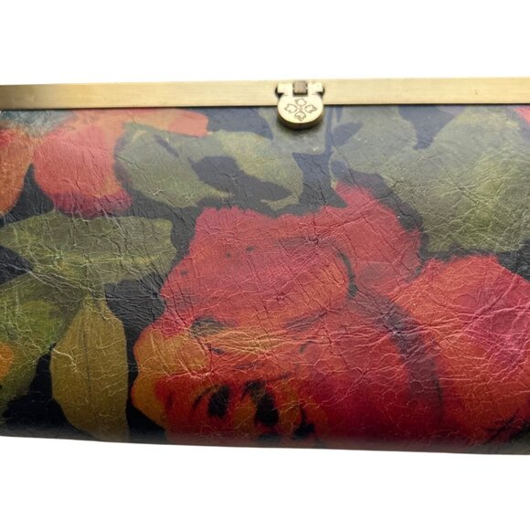 Patricia Nash Floral Leather Wallet With Brass Frame & Multiple Compartments - Picture 9 of 9